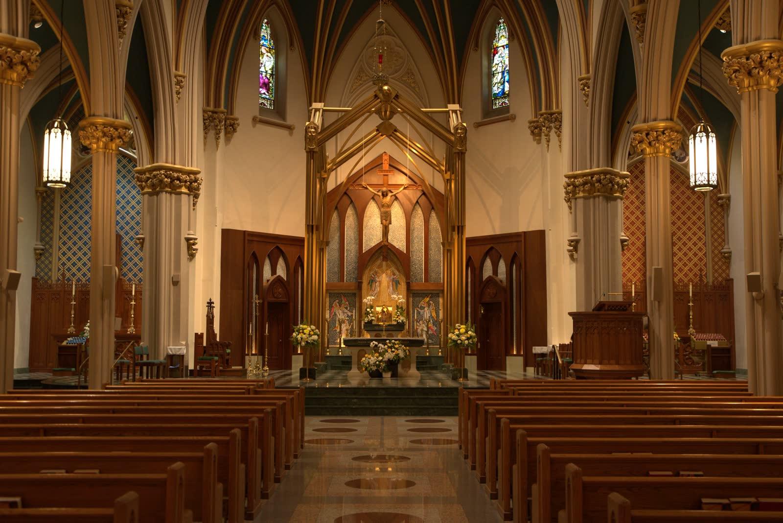 The cathedral nave and sanctuary
